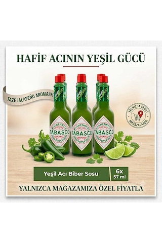 Tabasco Yeşil Acı Biber Sosu 57 Ml X 6 Adet