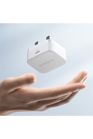 Tongxida Baseus Palm 20w Hızlı Şarj C Tipi Adaptör İngiltere Fişi Beyaz Beyaz