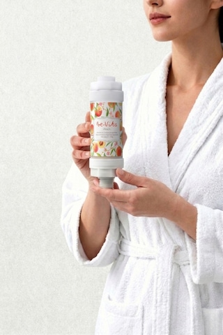 Peach C Vitaminli Aromatik Duş Filtresi - Saç Dökülme Karşıtı, Cilt Besleyici Klor Ve Kireç Arıtıcı Duş Filtresi 150gr Saydam