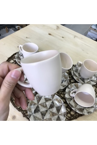 Keramika Kahve Fincan Takımı 12 Parça 17726 Mermer Desen