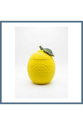 Buradabulabilirsin 3d Baskı Limon Şeklinde Kapaklı Saklama Kabı Dokulu Limon Kavanoz Dekoratif Meyve Kutusu Sarı Bbz