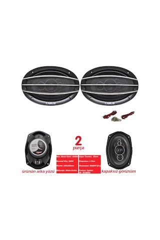 Carub Oto Hoparlör Seti 16x24cm 6x9 İnç 1000W 5 Yollu Oval Otomobil Ses Sistemi 2li Takım BR2749923
