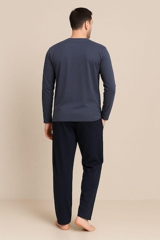 Erkek 6150-21 Uzun Kol % 100 Pamuk Pijama Takımı Füme Füme