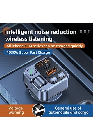 Sones T16 Mp3 Çalar Hızlı Şarj Cihazı Kablosuz Bluetooth 5.1 Fm Verici Eller Serbest Araç Kiti