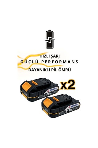 Mur-Cell MUR-PL10W Sarı 21V 2.0AH Profesyonel Çift Batarya Şarjlı Alçıpan Vidalama Sarı