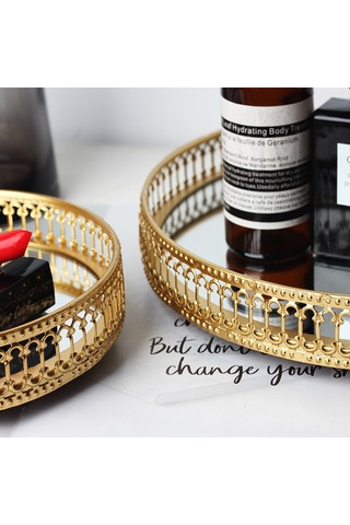 Shineyee Nordik Modern Desenli Altın Büyük Boy Demir Gümüşlük, Ev Dekorasyonu Ve Çeşitli Eşyaları Saklamak İçin Pratik Organizer