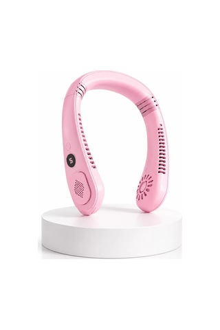 Hepsi Pembe Taşınabilir Boyun Fanı Ergonomik Tasarım Çok Kademeli Hava Akışı Najmaddin