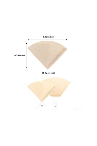 Dancemonkey Geeksen 100 Adet Doğal Ahşap Hamurlu V60 Kahve Filtresi - Çevre Dostu Beyaz, Premium Kalite, Kullanıcı Dostu Beyaz