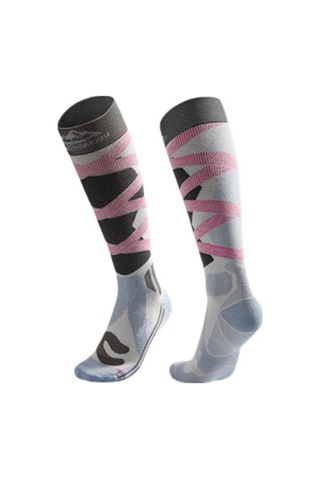 Butu Golovejoy Dwz05 1 Çift Spor Kompresyon Çorapları Kış Sıcak Yüksek Tüp Kayak Baldır Çorapları Pembe+mavi Pembe