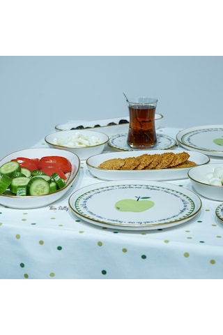 Mon Amour 23 Parça 6 Kişilik Kahvaltı Takımı Porselen Çok Renkli