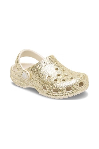 Crocs Klasik Kalın Simli Çocuk Terlik Bej