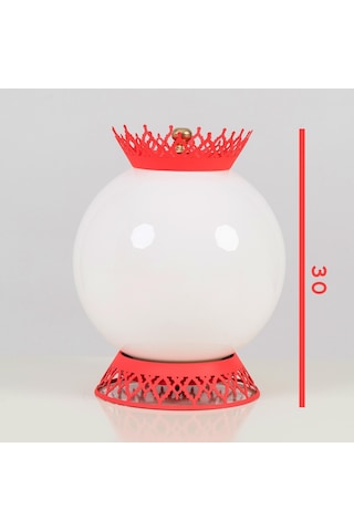 Taçlı Küre Abajur Pembe