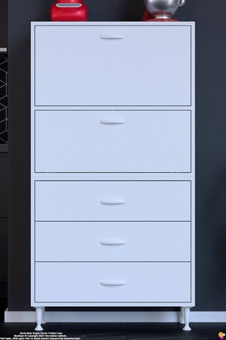 More 75 Cm Çok Amaçlı Organizer Mutfak Kiler Banyo 2 Kapaklı 3 Çekmeceli Mutfak Dolabı 75x150x32 Cm Beyaz