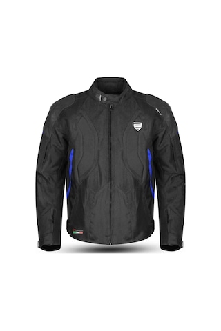 Motosiklet Montu Full Korumalı Titanyum 4 Mevsim Maxdura Hörgüçlü Model Mont Blue