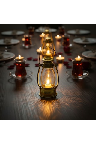 Ramazan Temalı Gold Gaz Lambası Led Işık Diğer