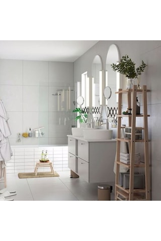 Vılto Banyo Tabure, Masif Huş Meridyendukkan 25 Cm Banyo Bank Basamaklı Tabure Kahverengi