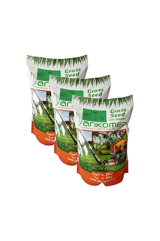 Çim Tohumu İthal 7 Karışım 3 Adet Ankomer 1'lik Ambalajlarda