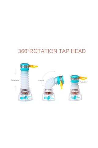 Skycity Mutfak Evcil Klor Filtreleyen 360 Döner Uzatılabilir Lavabo Musluk Su Spreyi, Su Tasarruflu, Yagmur Taşı Filtresi, Sprey Önleyici Yeşil