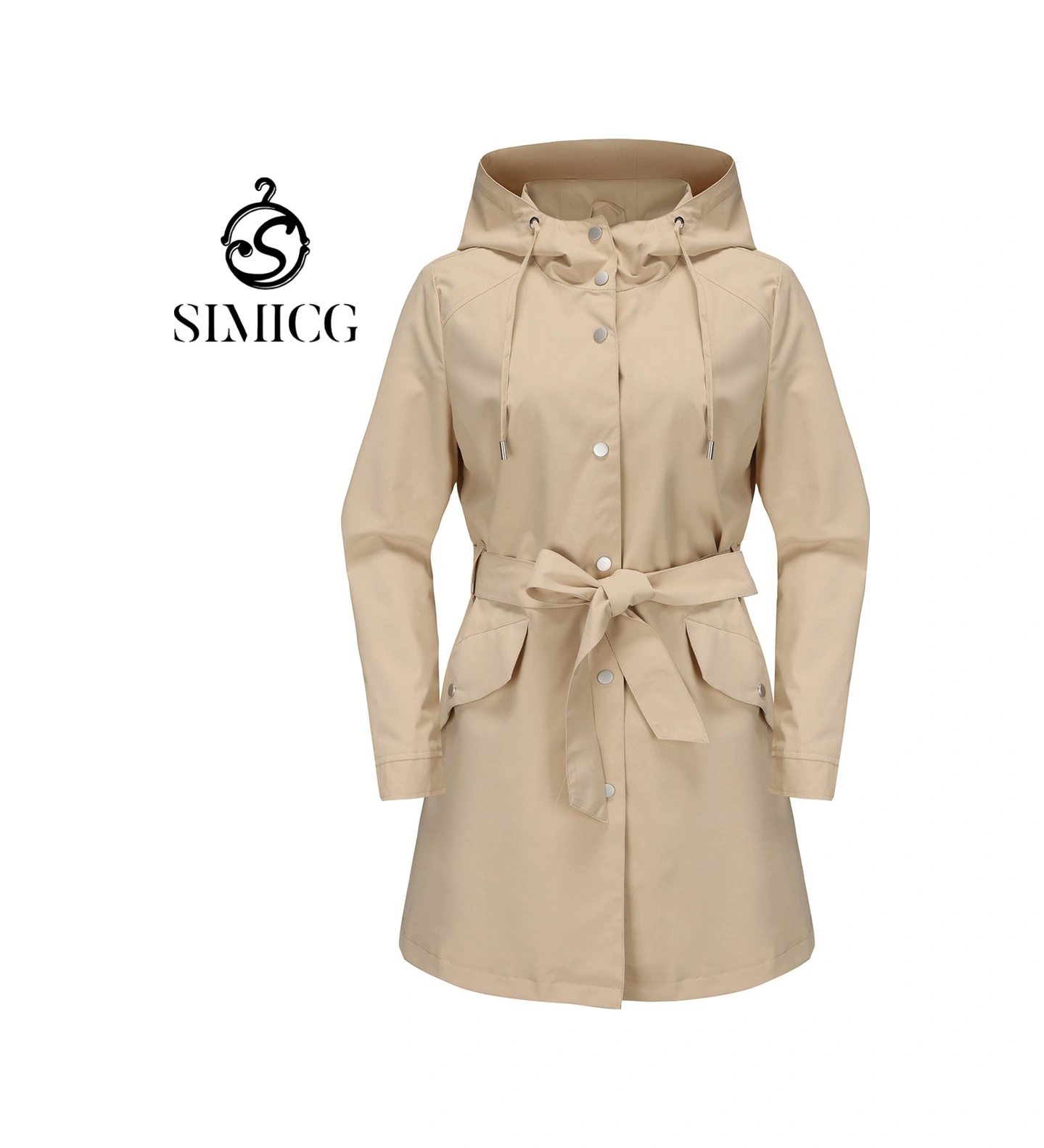 İlkbahar Ve Sonbahar Kapüşonlu Rahat Bol Rüzgarlık Ceket Kayısı