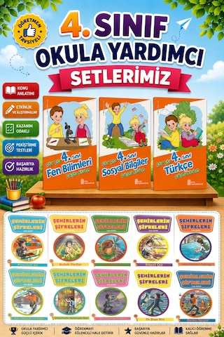 4.sınıf Çıtır Çıtır Türkçe + Fen Bilimleri + Sosyal Bilgiler + Şehirlerin Şifresi Hikaye Seti
