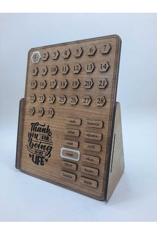 Dükkan Design Ahşap Thank Ou For Being İn My Life Sonsuz Takvim