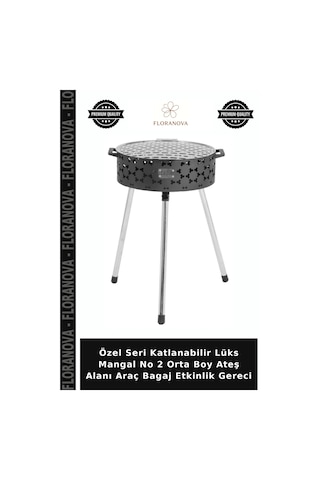 Özel Seri Katlanabilir Lüks Mangal No 2 Orta Boy Ateş Alanı Araç Bagaj Etkinlik Gereci Çok Renkli