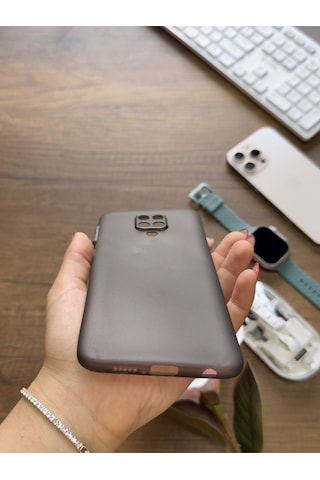 Redmi Note 9 Uyumlu Süper İnce Mat Ultra Thin Silikon Kılıf Buzlu Siyah