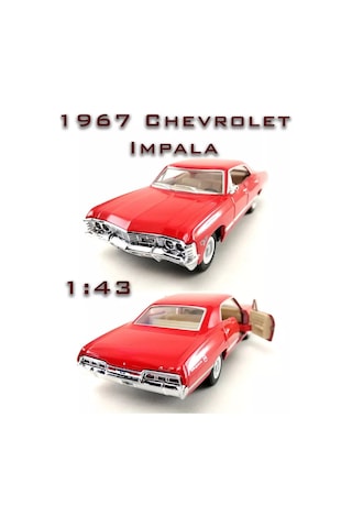 Kınsmart Metal Araba Chevrolet Impala 1967 261033854 Kırmızı