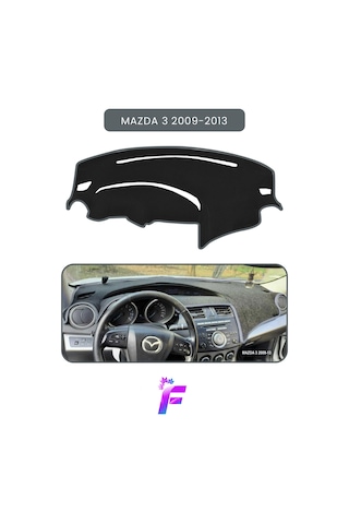 Mazda 3 2009-2013 Araca Özel Torpido Örtüsü Ön Göğüs Kılıfı Tam Koruma Oto Aksesuar Td32 Gri