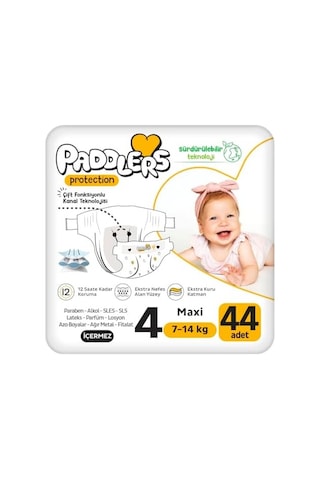 Protection Bebek Bezi 4 Numara Maxi 7-14 Kg 44 Adet Jumbo Paket, Maksimum Koruma Protection Bebek Bezi 4 Numara Maxi 7-14 Kg 44 Adet Jumbo Paket, Maksimum Koruma