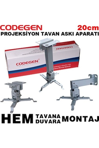 Codegen P20 20Cm Universal Projeksiyon Tavan / Duvar Askı Aparatı