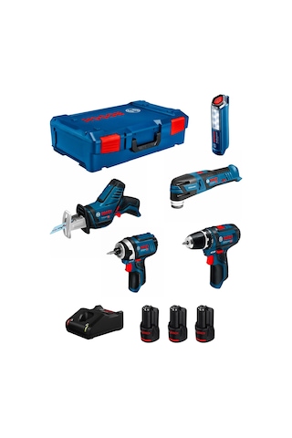 Bosch Kit 0615990N1D (GSR 12V-15 + GOP 12V-28 + GDR 12V-105+GSA 12V-14+GLI 12V-300 + 3 x 2,0 Ah + GAL 12V-40+L-Boxx XL)
