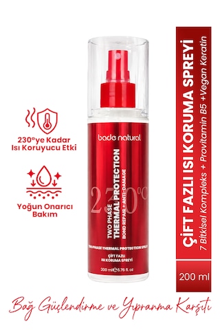 Bade Natural Çift Fazlı Isı Koruma Spreyi 200 Ml