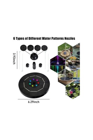 Pazly 3.5w Led Renkli Gradyan Işık Güneş Çeşme Pompası Siyah Model