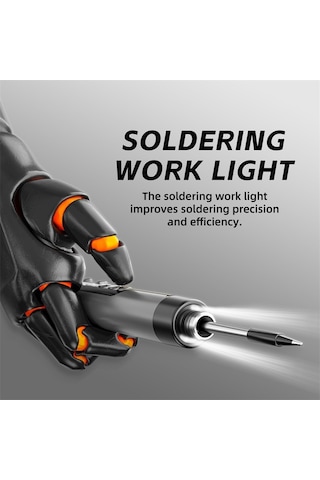 Usb Dijital Ekran Şarjlı Havya Seti 5 Vitesli Sıcaklık Ayarlanabilir Standart Sürüm Gri