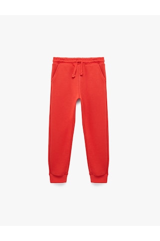 Koton Beli Bağcıklı Şardonlu Cepli Basic Jogger Eşofman Altı Kırmızı 7wkb40053tk