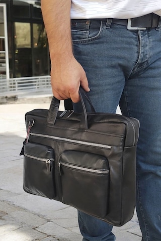 Lederax Hakiki Deri Evrak Portföy Laptop Çantası Ld506 Siyah