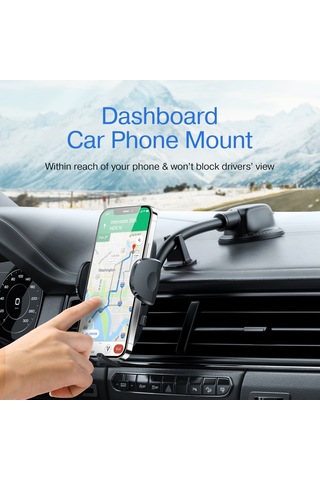 Joyroom Jr-zs259 360 Derece Dönebilen Mekanik Araç Tutucu, Stil: Uzun Kol Enayi Siyah