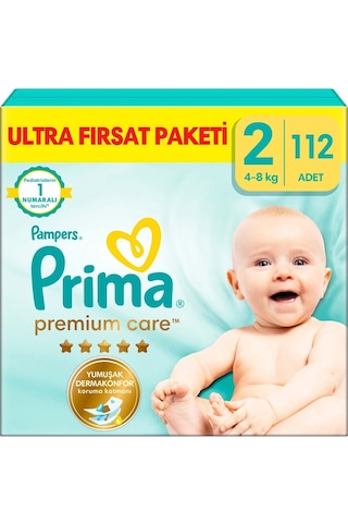 Prima Premium Care Bebek Bezi Beden:2 4-8 Kg Mini 336 Adet Aylık 2 Numara