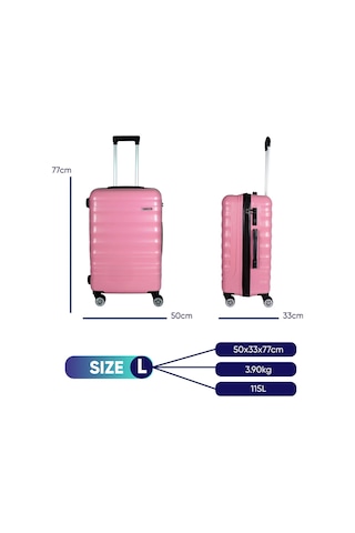 Vegmann Delphin Pembe Büyük Boy Valiz Pembe