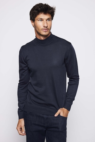 Tudors Slim Fit Dar Kesim Yarım Balıkçı Yaka Tüylenmeyen Yumuşak Dokulu Lacivert Erkek Kazak-28765-lacivert Lacivert