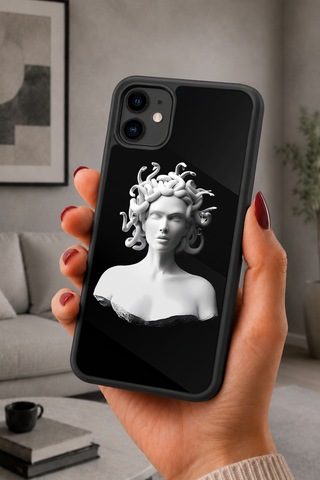 İphone 11 Uyumlu Medusa Desenli Kamera Korumalı Darbelere Dayanıklı Kılıf 911-medusa-iphone11