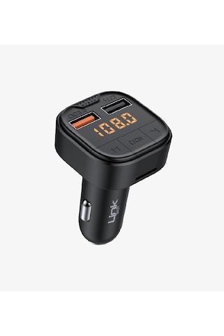 Linktech Fm Transmitter Kumandalı - Premium 18w Üç Girişli 5.0 Bluetooth Fm Transmitter - Çakmaklıkt