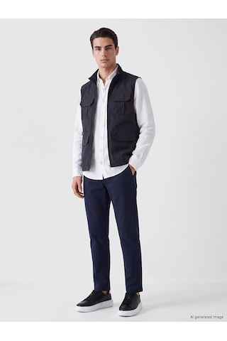 Lcwaıkıkı Classic Lacivert Regular Fit Dik Yaka Erkek Avcı Yeleği