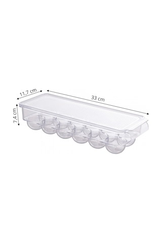 Ansan Ans E65-16 Şeffaf Yumurta Saklama Kabı 12'li 33 X 11,7 X 7,4 Cm Şeffaf