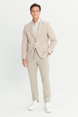 AC&Co / Altınyıldız Classics Erkek Bej Slim Fit Dar Kesim Mono Yaka Kapak Cepli Blazer Ceket Bej