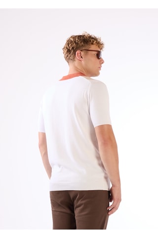 Dufy Kiremit Blok Desen Erkek Triko - Slim Fit KIREMIT