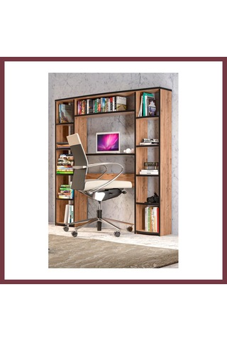 Storeşahin 10 Raflı Çalışma Masası Kahverengi Shn0720