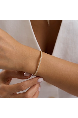 14 Ayar Su Yolu Set Sarı Altın İki Sıra T14338