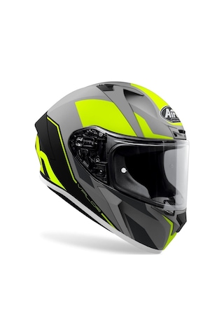 Airoh Valor Wings Kapalı Motosiklet Kaskı Neon Sarı Gri
